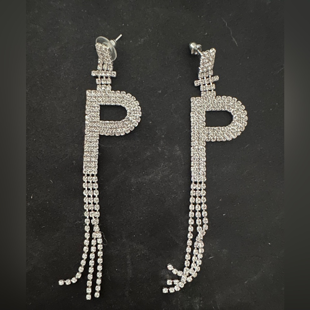 P Letter Earrings Mix and Match, Initial, Silver Earrings